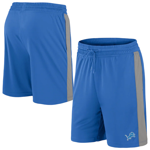 Men's Detroit Lions Blue Performance Shorts - Click Image to Close